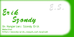 erik szondy business card